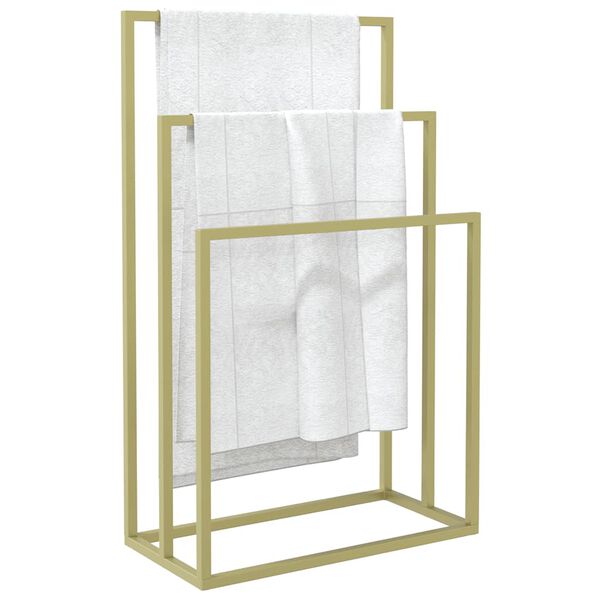 vidaXL Porte-serviettes sur pied Dor&eacute; 48x24x79 cm Fer