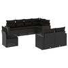 vidaXL Salon de jardin 8 pcs avec coussins noir r&eacute;sine tress&eacute;e
