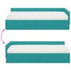 vidaXL Cadre de lit d'angle avec matelas Autre 2 pcs Turquoise Velours