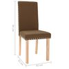 vidaXL Chaises &agrave; manger lot de 6 marron tissu