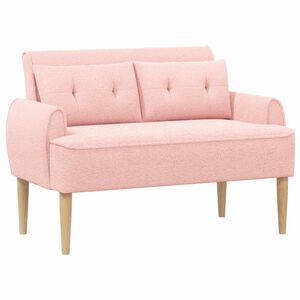 vidaXL Canap&eacute; love seat avec capitonnage en boutons Rose Boucl&eacute;