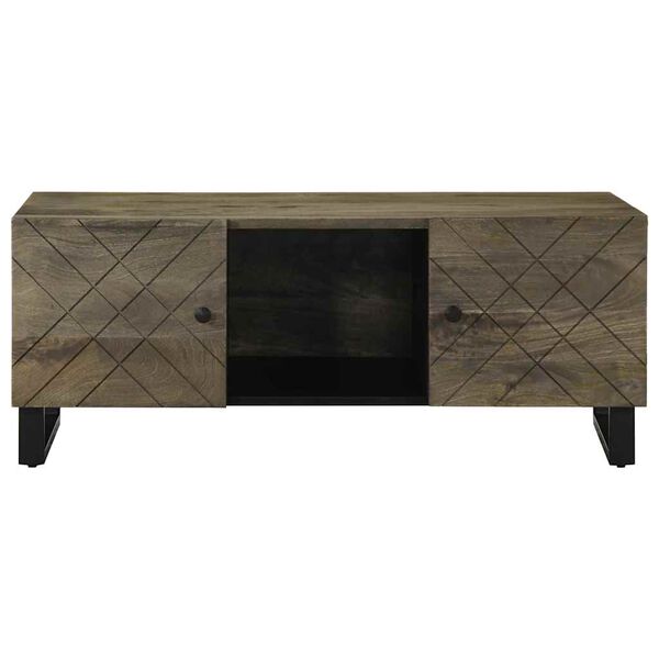 vidaXL Table basse noir 100x54x40 cm bois massif de manguier