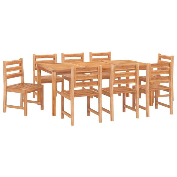 vidaXL Ensemble &agrave; manger de jardin 9 pcs Bois de teck solide