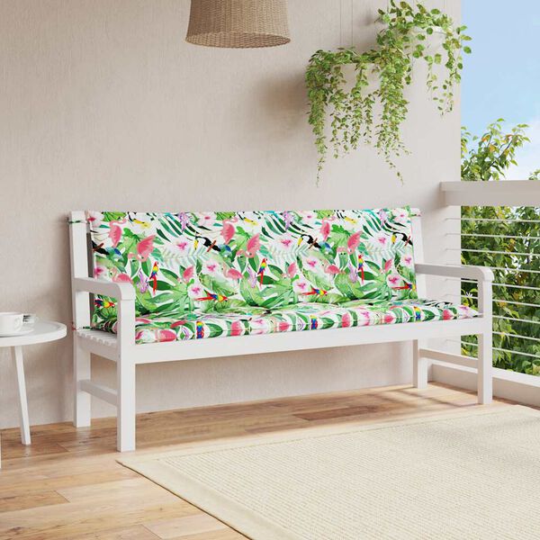 vidaXL Coussins de banc de jardin lot de 2 multicolore 150x50x7 cm