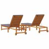 vidaXL Transat 3 pcs Marron Bois d'Acacia Massif