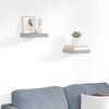 vidaXL &Eacute;tag&egrave;res murales flottantes 2 pcs gris 23x23,5x3,8 cm MDF
