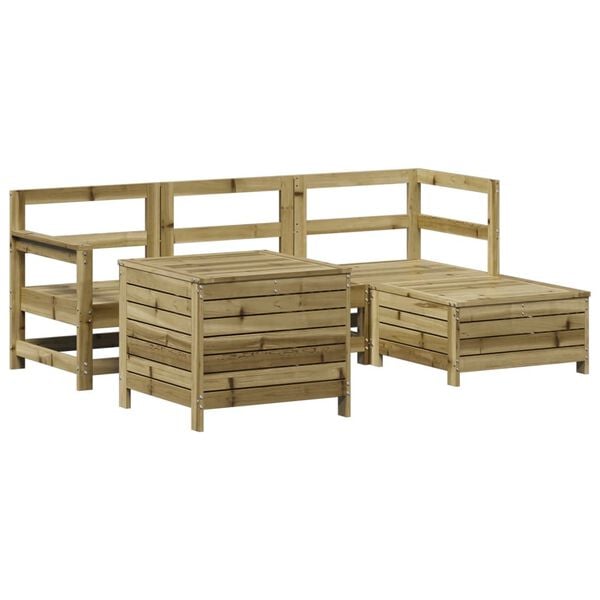 vidaXL Salon de jardin 5 pcs bois de pin impr&eacute;gn&eacute;