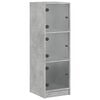 vidaXL Buffet avec portes en verre gris b&eacute;ton 35x37x109 cm