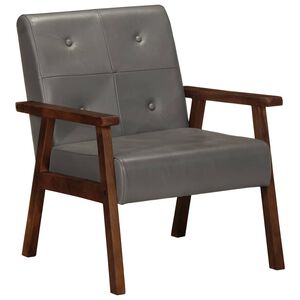 vidaXL Fauteuil gris cuir v&eacute;ritable