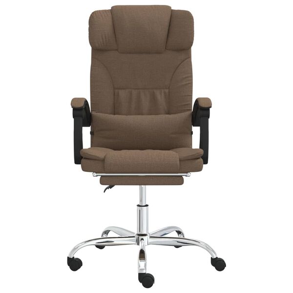 vidaXL Fauteuil de massage inclinable de bureau Marron Tissu