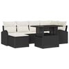 vidaXL Ensemble de canap&eacute; de jardin 7 pc Noir Poly rotin