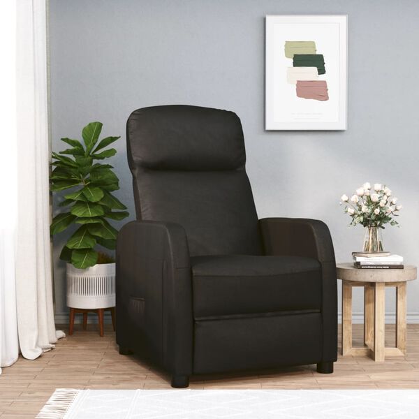 vidaXL Fauteuil inclinable Noir Similicuir