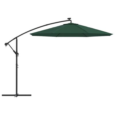 vidaXL Tissu de remplacement pour parasol déporté Vert 350 cm
