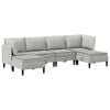 vidaXL Ensemble de meubles pour le salon 6 pc Gris clair Tissu