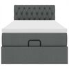 vidaXL Cadre de lit ottoman avec matelas gris fonc&eacute; 90x190 cm tissu