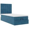 vidaXL Cadre de lit ottoman avec matelas bleu fonc&eacute; 90x200 cm velours