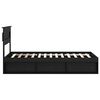 vidaXL Cadre de lit avec matelas Noir 100 x 200 cm Bois de pin massif