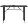 vidaXL Ensemble &agrave; manger de jardin coussins 2pcs noir r&eacute;sine tress&eacute;e