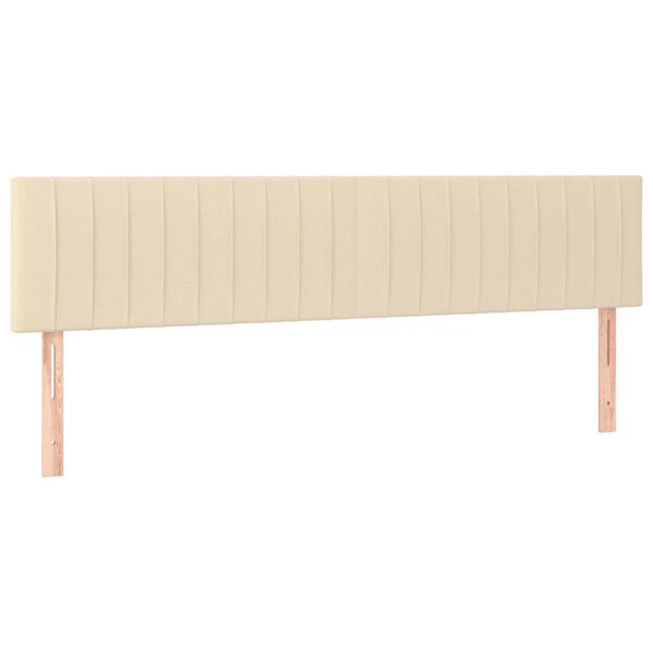 vidaXL T&ecirc;te de lit &agrave; LED Cr&egrave;me 180x5x78/88 cm Tissu