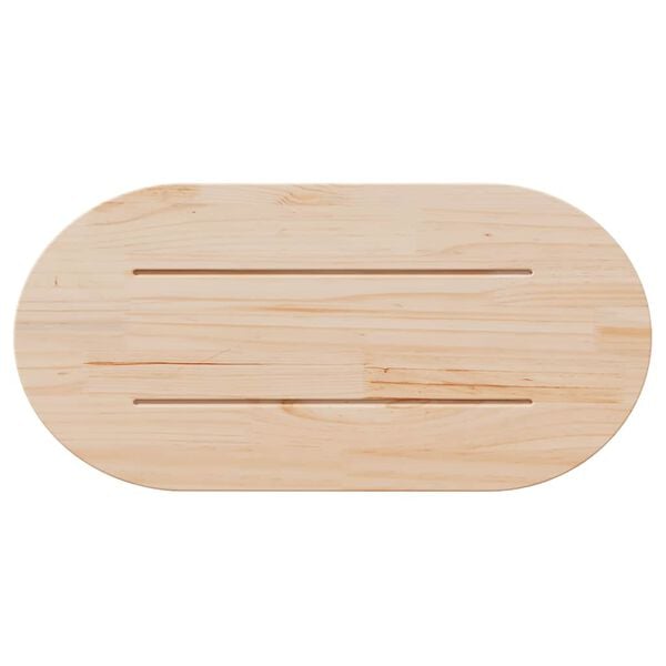 vidaXL Plateau de table 90x45x2,5 cm Bois massif Pin Ovale
