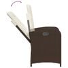 vidaXL Ensemble à manger de jardin 5 pcs et coussins marron poly rotin