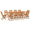 vidaXL Ensemble &agrave; manger de jardin 11 pcs 280x90x75 cm bois d'acacia