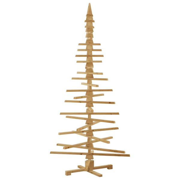 vidaXL Arbre de No&euml;l en bois Marron 210 cm Bois massif en pin