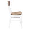 vidaXL Chaises à manger coussins 2 pcs blanc bois massif caoutchouc