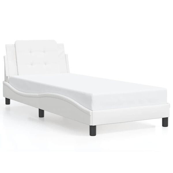 vidaXL Cadre de lit sans matelas Zadar blanc 90x190 cm similicuir