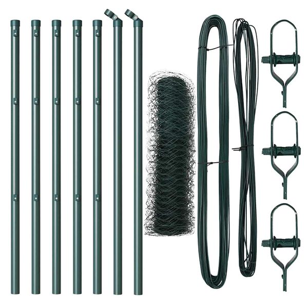 vidaXL Poteau de cl&ocirc;ture. Vert 10 x 0,8 m (maillage de 36 mm)