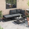 vidaXL Ensemble de canapé de jardin avec coussin 3 pcs Noir Aluminium