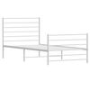 vidaXL Cadre de lit m&eacute;tal sans matelas avec pied de lit blanc 75x190cm