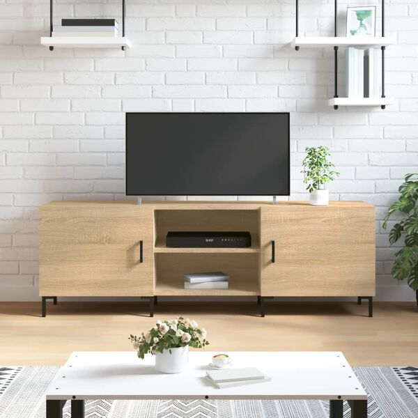 vidaXL Meuble TV ch&ecirc;ne sonoma 150x30x50 cm bois d'ing&eacute;nierie