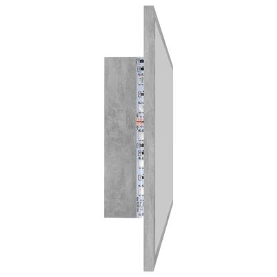 vidaXL Miroir à LED de salle de bain Gris béton 90x8,5x37 cm Aggloméré