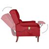 vidaXL Fauteuil de massage inclinable Rouge bordeaux Velours