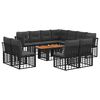 vidaXL Ensemble de canap&eacute; de jardin 12 pc Noir et Gris fonc&eacute; polyrotin