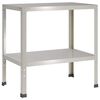 vidaXL Table de rempotage 100 x 50 x 80 cm Acier inoxydable Argent&eacute;