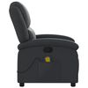 vidaXL Fauteuil de massage inclinable noir cuir v&eacute;ritable