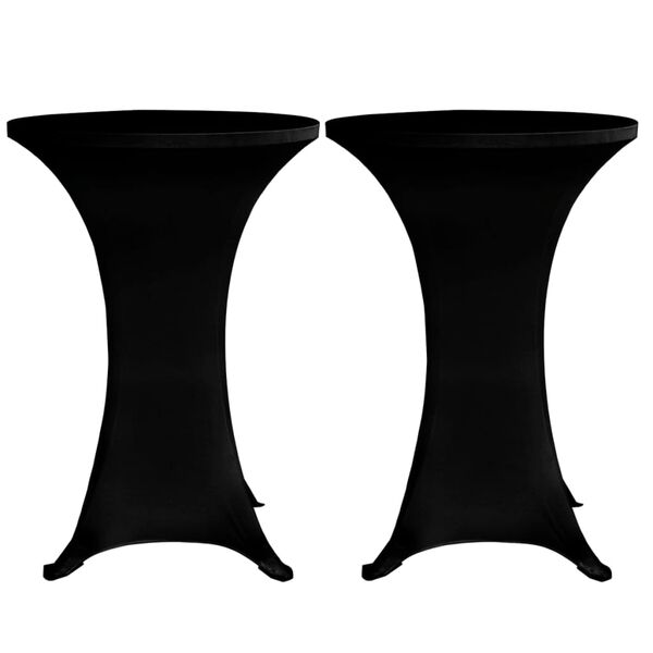 vidaXL Housses &eacute;lastiques de table &Oslash; 60 cm Noir 4 pcs