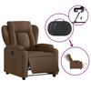 vidaXL Fauteuil inclinable &eacute;lectrique Marron Tissu