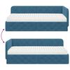 vidaXL Cadre de lit d'angle avec matelas Bleu 90 x 200 cm Velours