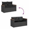 vidaXL Salon de jardin 7 pcs avec coussins noir r&eacute;sine tress&eacute;e