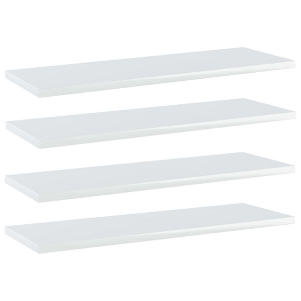 vidaXL Panneaux de biblioth&egrave;que 4 pcs blanc brillant bois d&rsquo;ing&eacute;nierie