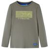 T-shirt enfant &agrave; manches longues kaki 128