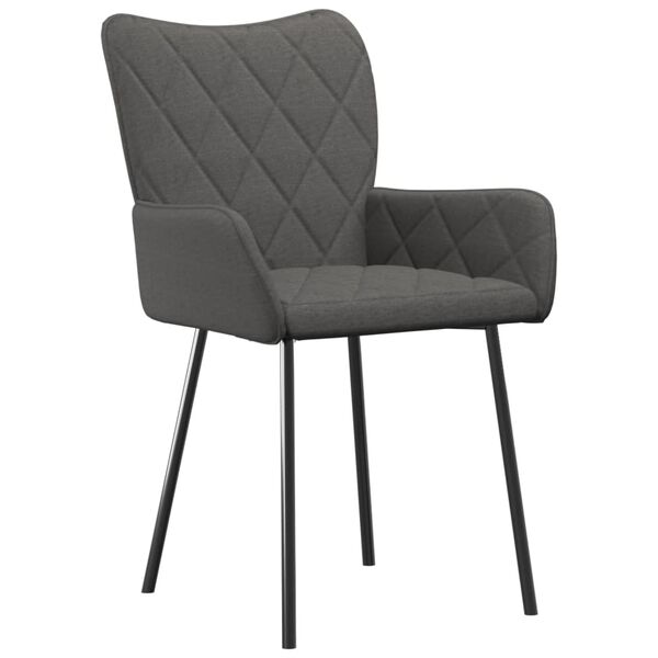 vidaXL Chaises à manger lot de 2 gris foncé tissu