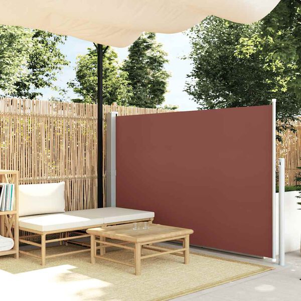 vidaXL Auvent latéral rétractable de patio 140x500 cm Marron