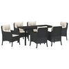 vidaXL Ensemble de salle &agrave; manger pour jardin 7 pc Noir polyrotin