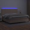 vidaXL Sommier &agrave; lattes de lit avec matelas LED Cappuccino 200x200 cm