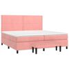 vidaXL Sommier &agrave; lattes de lit avec matelas Rose 200x200 cm Velours