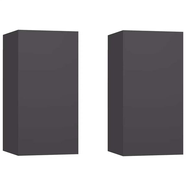 vidaXL Meubles TV 2 pcs Gris 30,5x30x60 cm Bois d&rsquo;ing&eacute;nierie